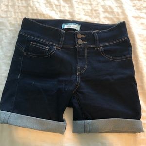 Dark blue denim shorts